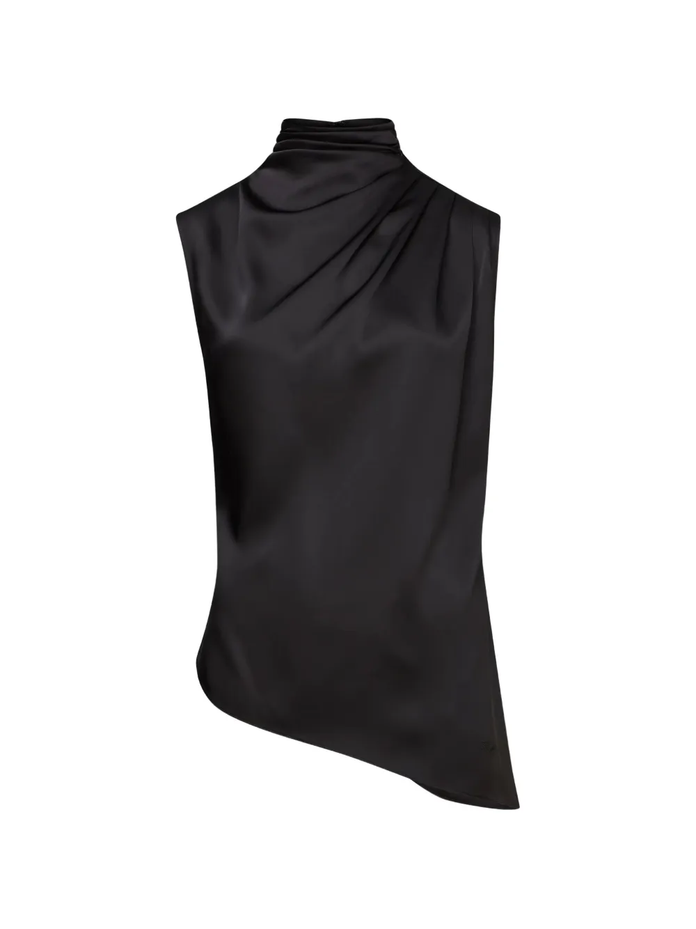 Karl Lagerfeld asymmetric draped top Zwart