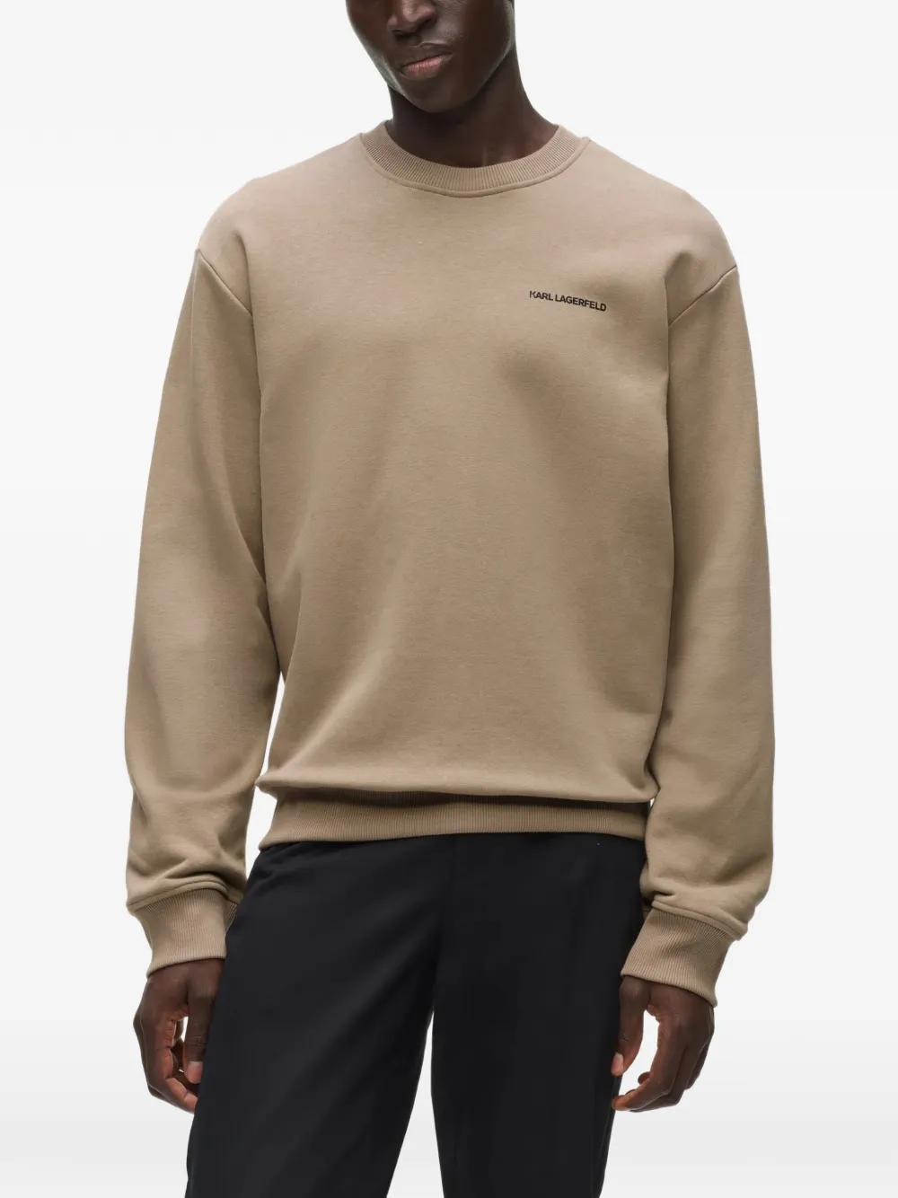 Karl Lagerfeld statue-print sweatshirt Beige
