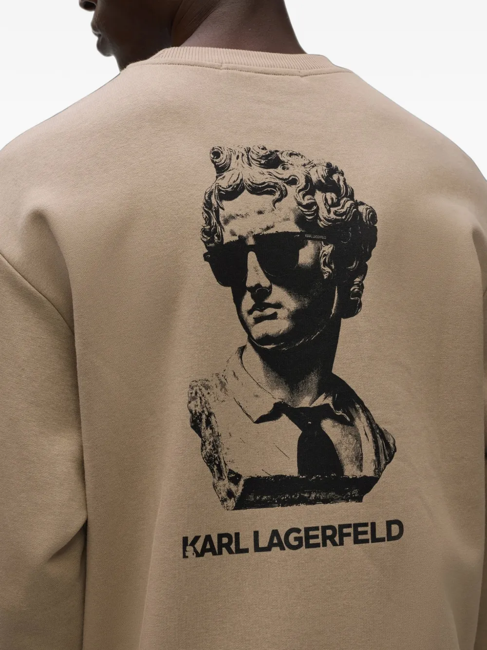 Karl Lagerfeld statue-print sweatshirt Beige