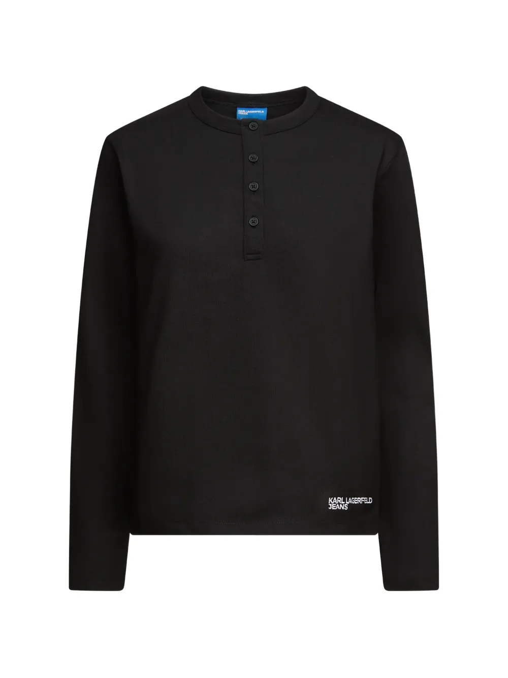 Karl Lagerfeld Jeans logo-detail henley top - Nero