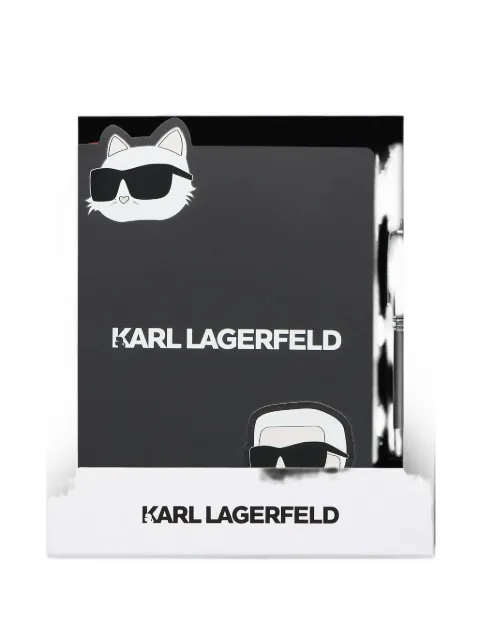 Karl Lagerfeld Ikon sticker notebook and pen set