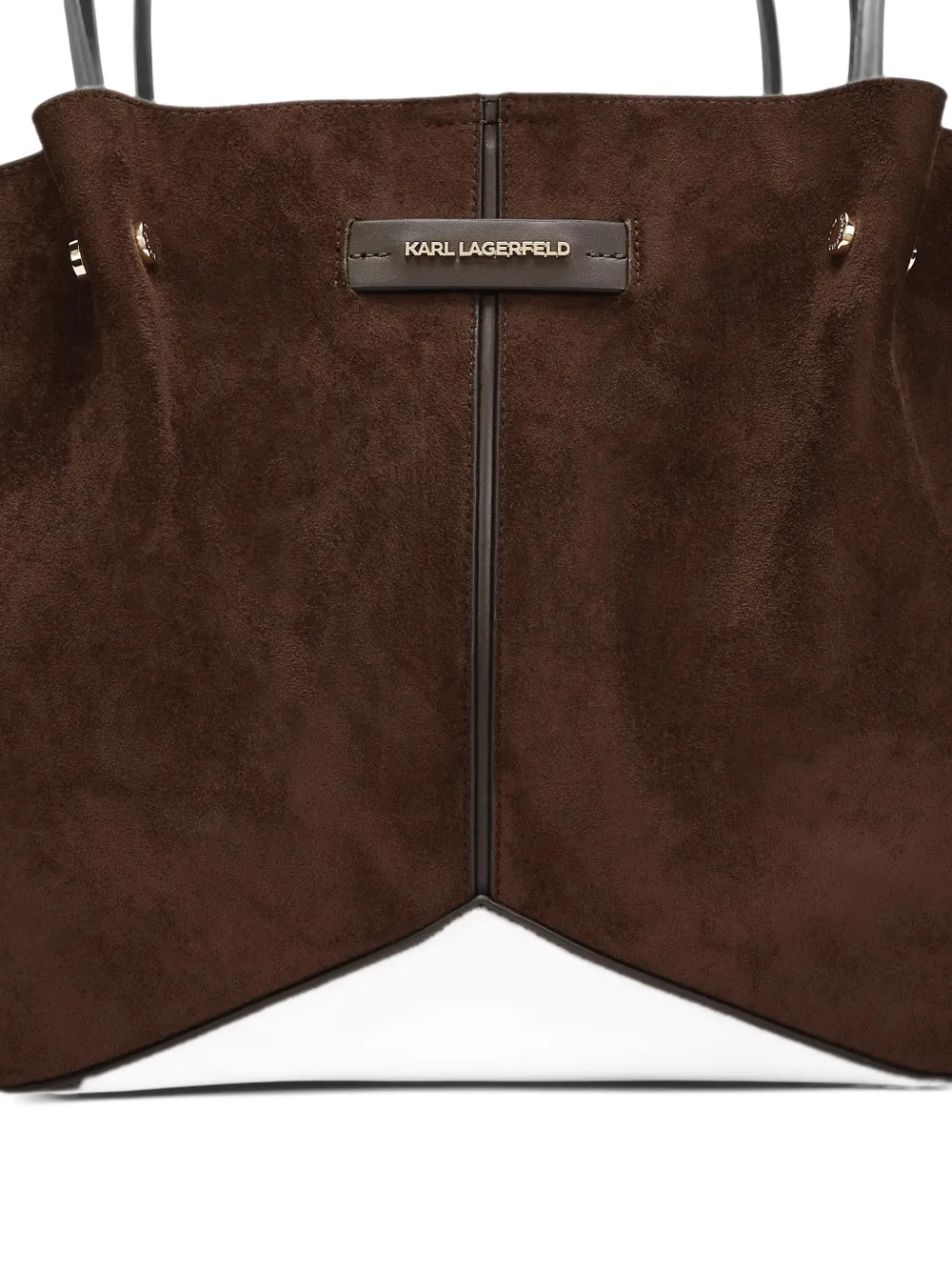 Karl Lagerfeld K Pierced medium faux-suede tote bag Bruin