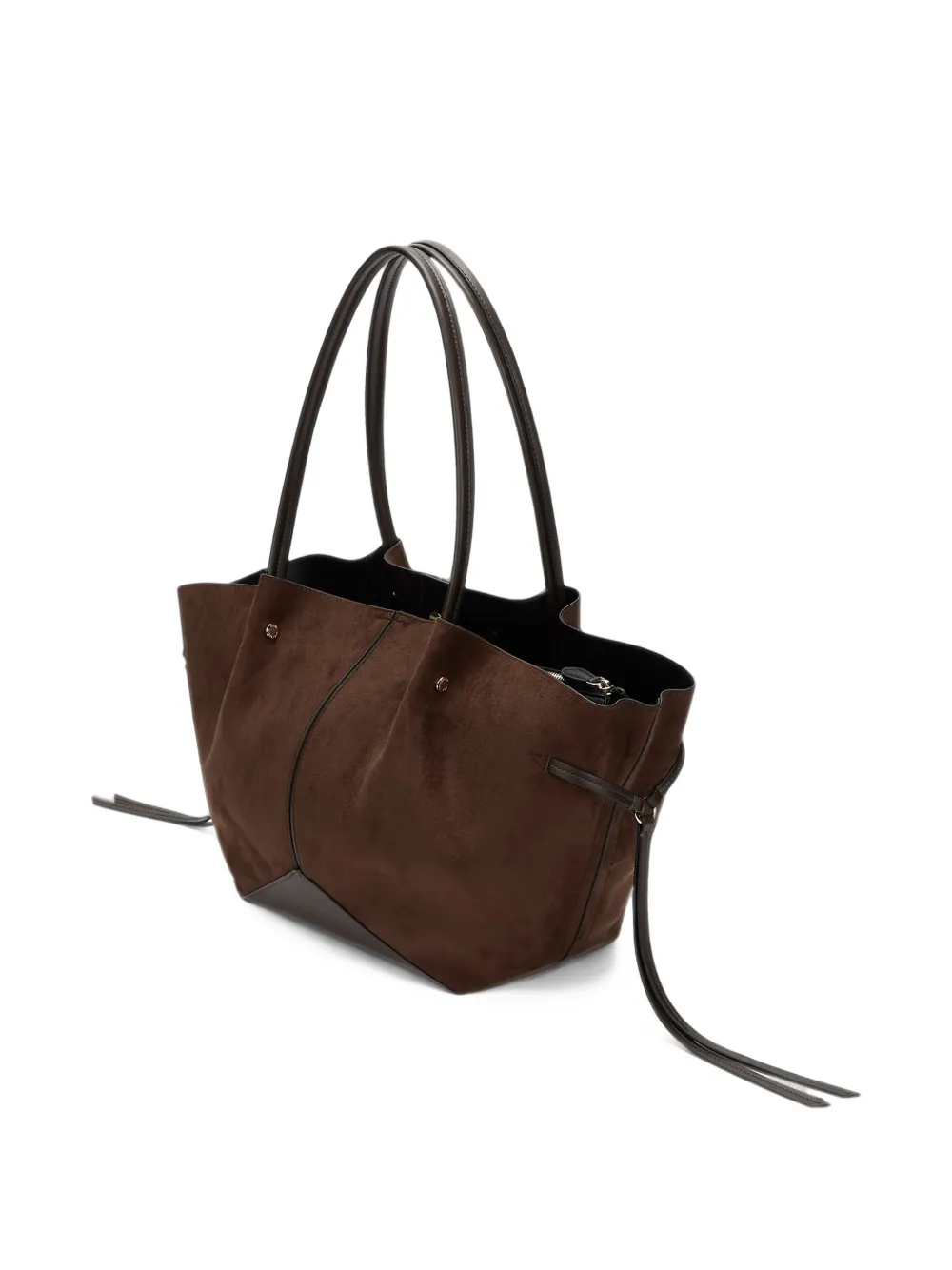 Karl Lagerfeld K Pierced medium faux-suede tote bag Bruin