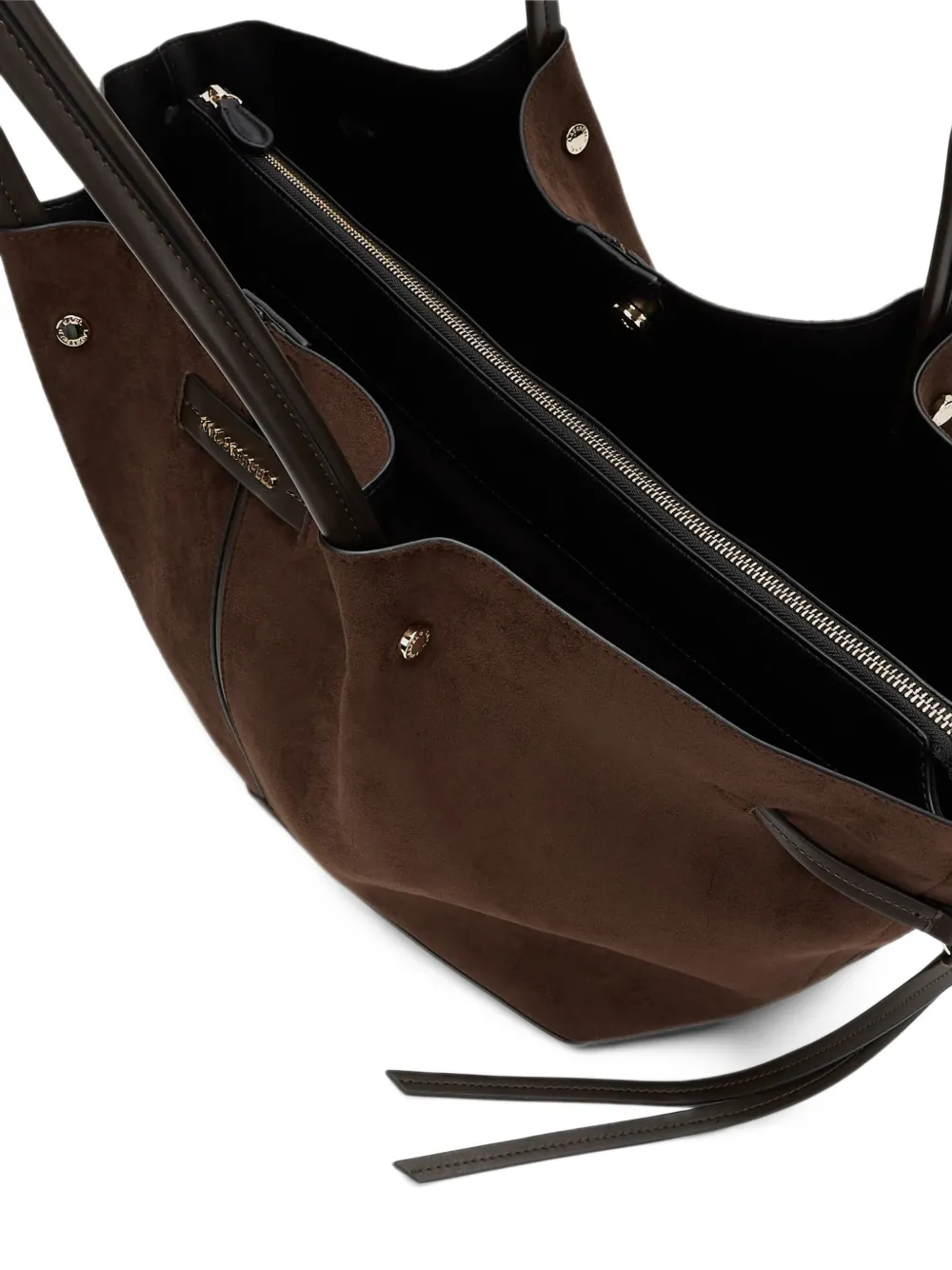Karl Lagerfeld K Pierced medium faux-suede tote bag Bruin