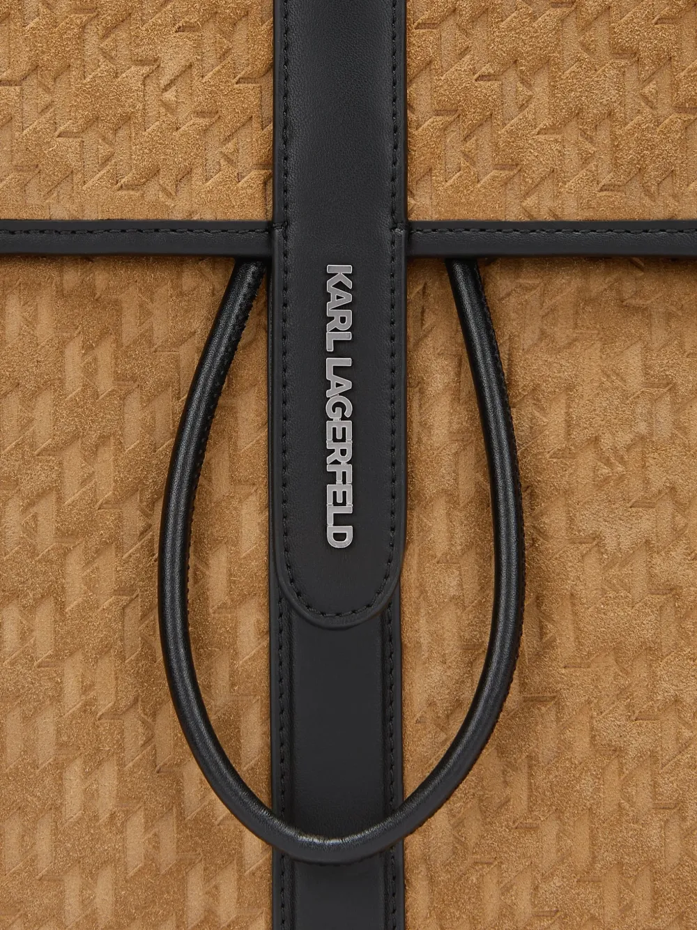Karl Lagerfeld monogram-debossed backpack Beige
