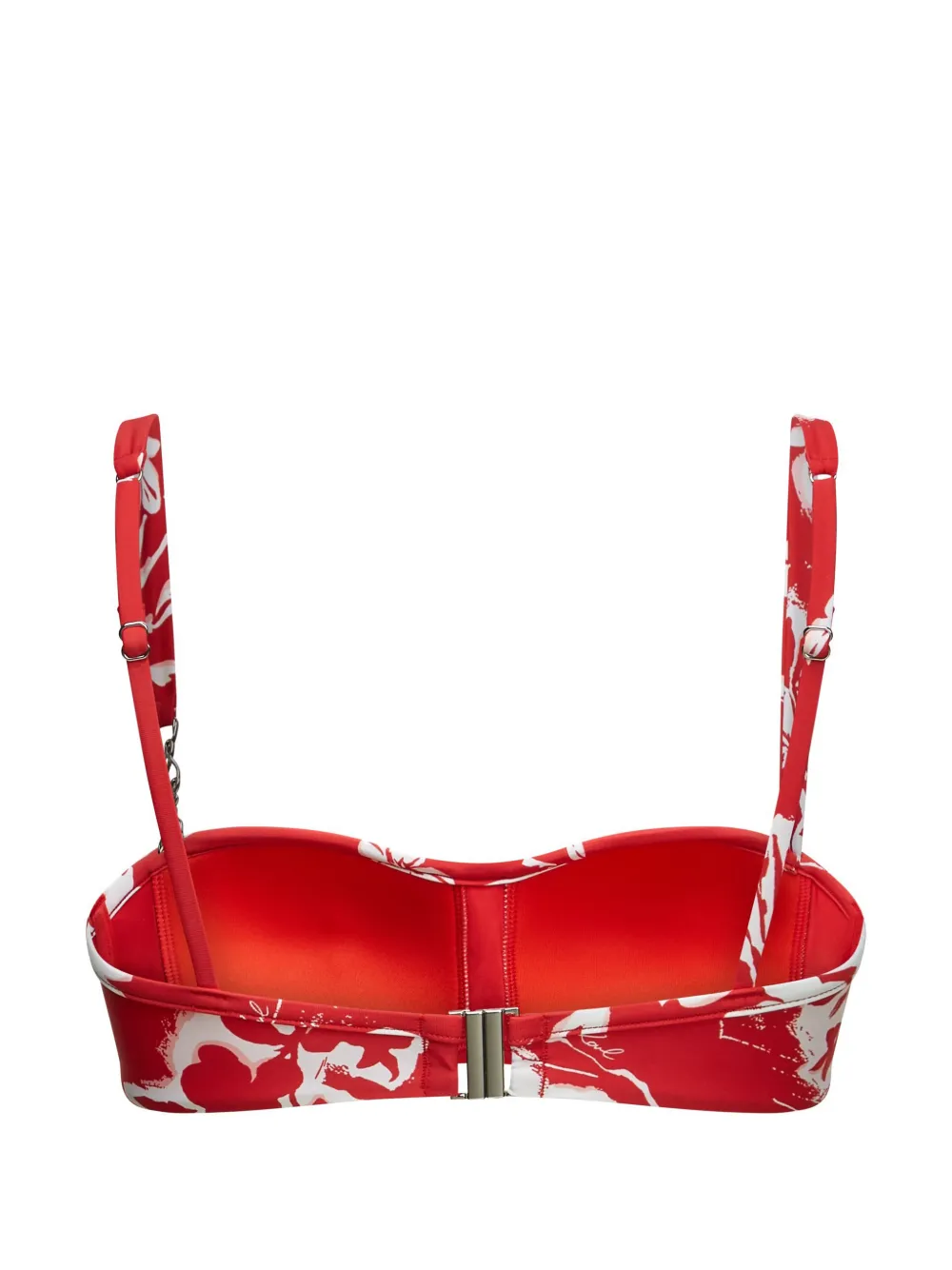 Karl Lagerfeld Signature twist-front bikini top Rood