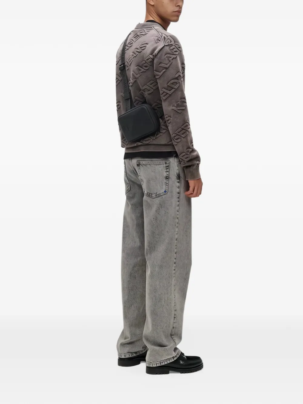 Karl Lagerfeld Jeans hardcase messenger bag Zwart