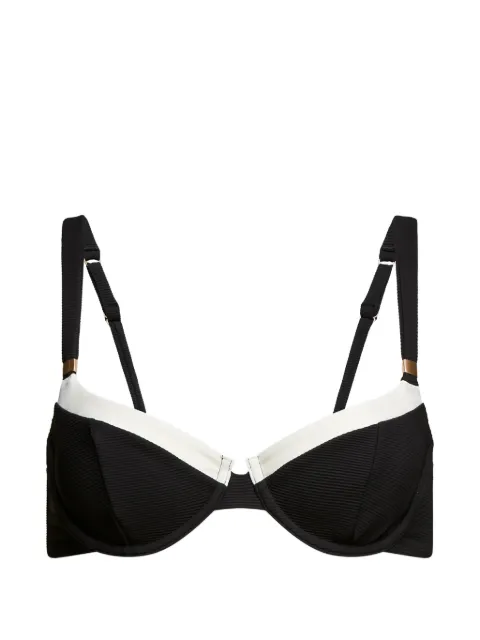 Karl Lagerfeld top de bikini tejido de canalé con dije característico
