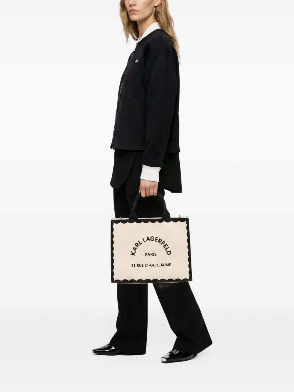 Karl Lagerfeld medium 21 Rue St-Guillaume scallop tote bag - Toni neutri