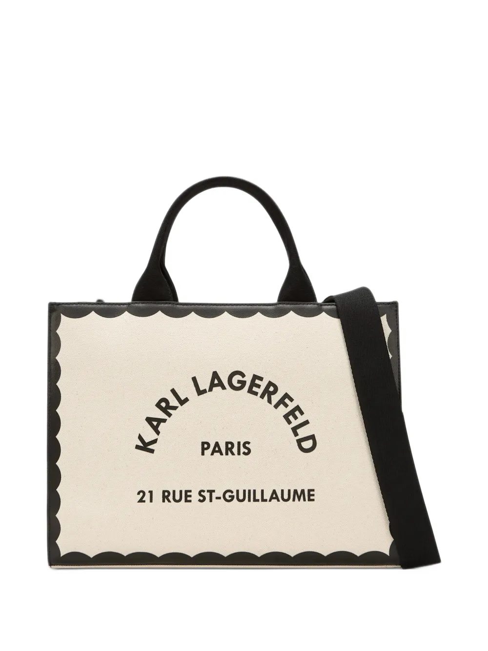 Karl Lagerfeld medium 21 Rue St-Guillaume scallop tote bag Beige