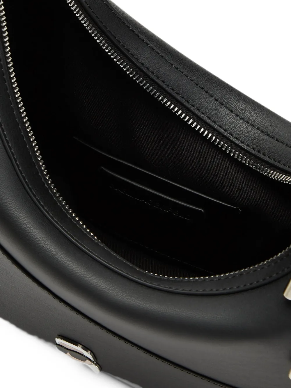 Karl Lagerfeld Ikon smooth slouchy shoulder bag Zwart