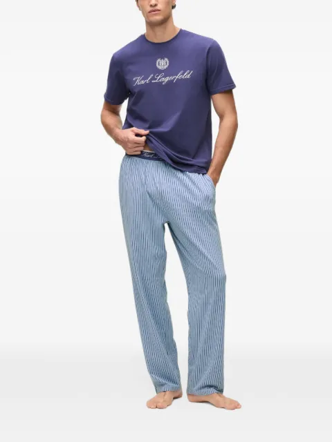 Karl Lagerfeld logo-print pinstripe pajamas