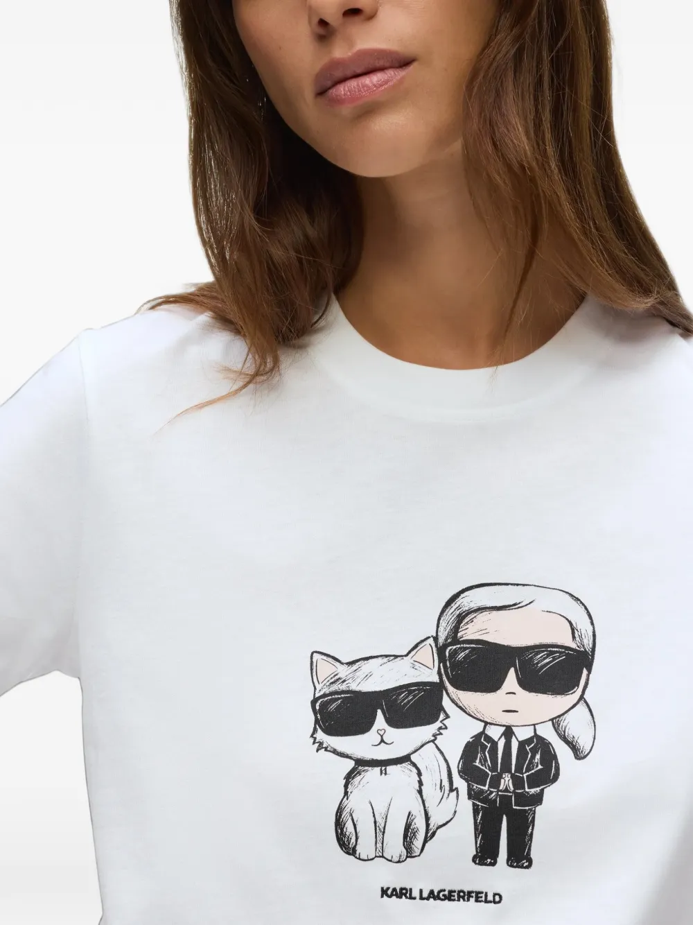 Karl Lagerfeld Ikon Karl Choupette T-shirt Wit