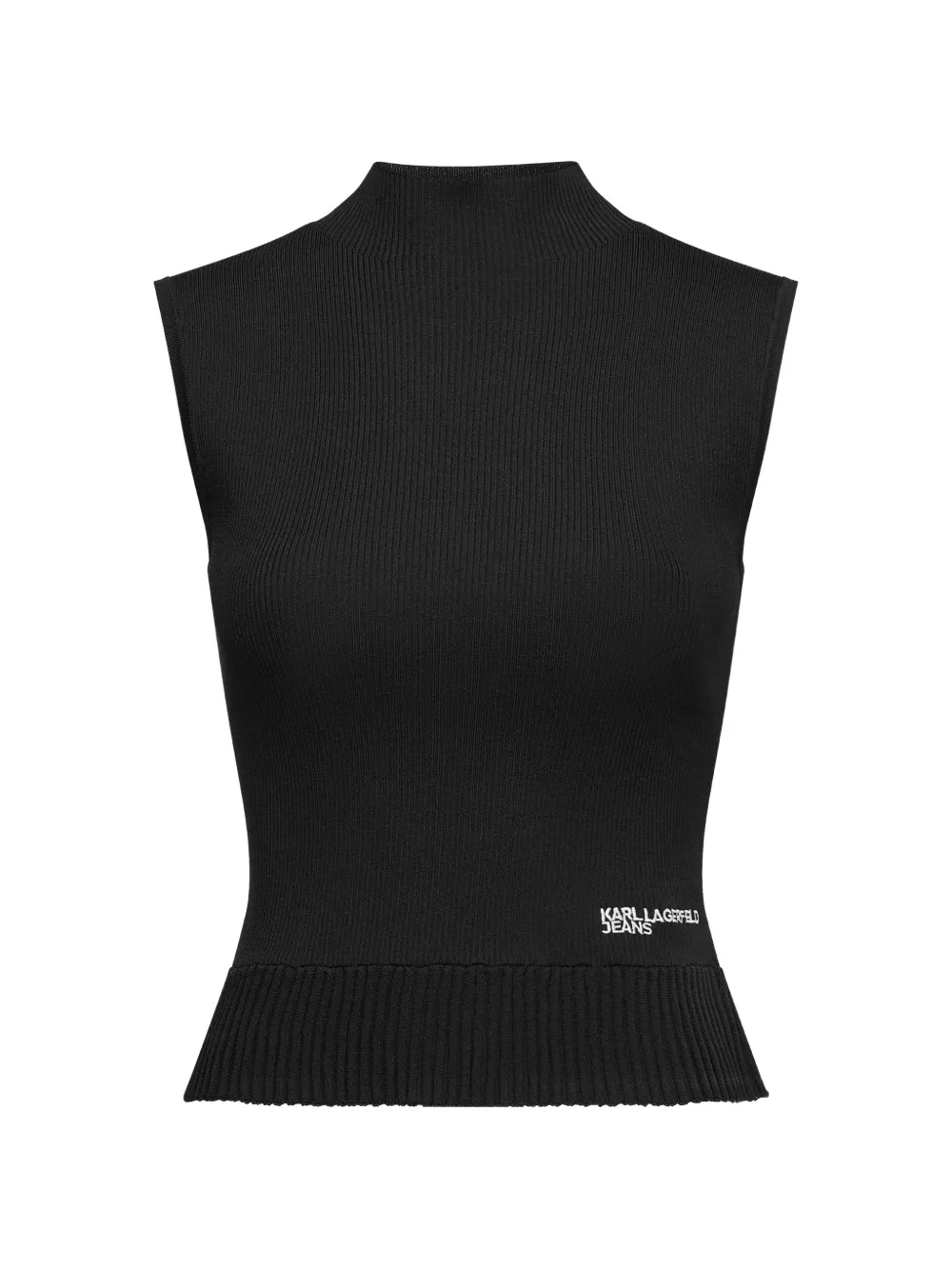 Karl Lagerfeld Jeans ribbed-knit sleeveless top Zwart