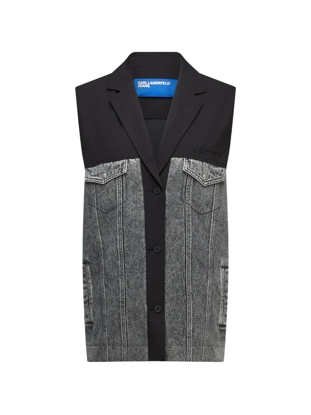 Karl Lagerfeld Jeans tailored denim-panel waistcoat Grijs