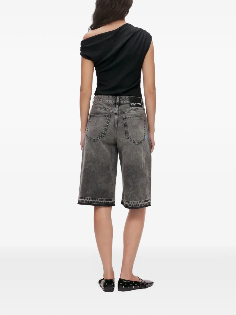 Karl Lagerfeld Jeans washed-effect relaxed-fit shorts Zwart