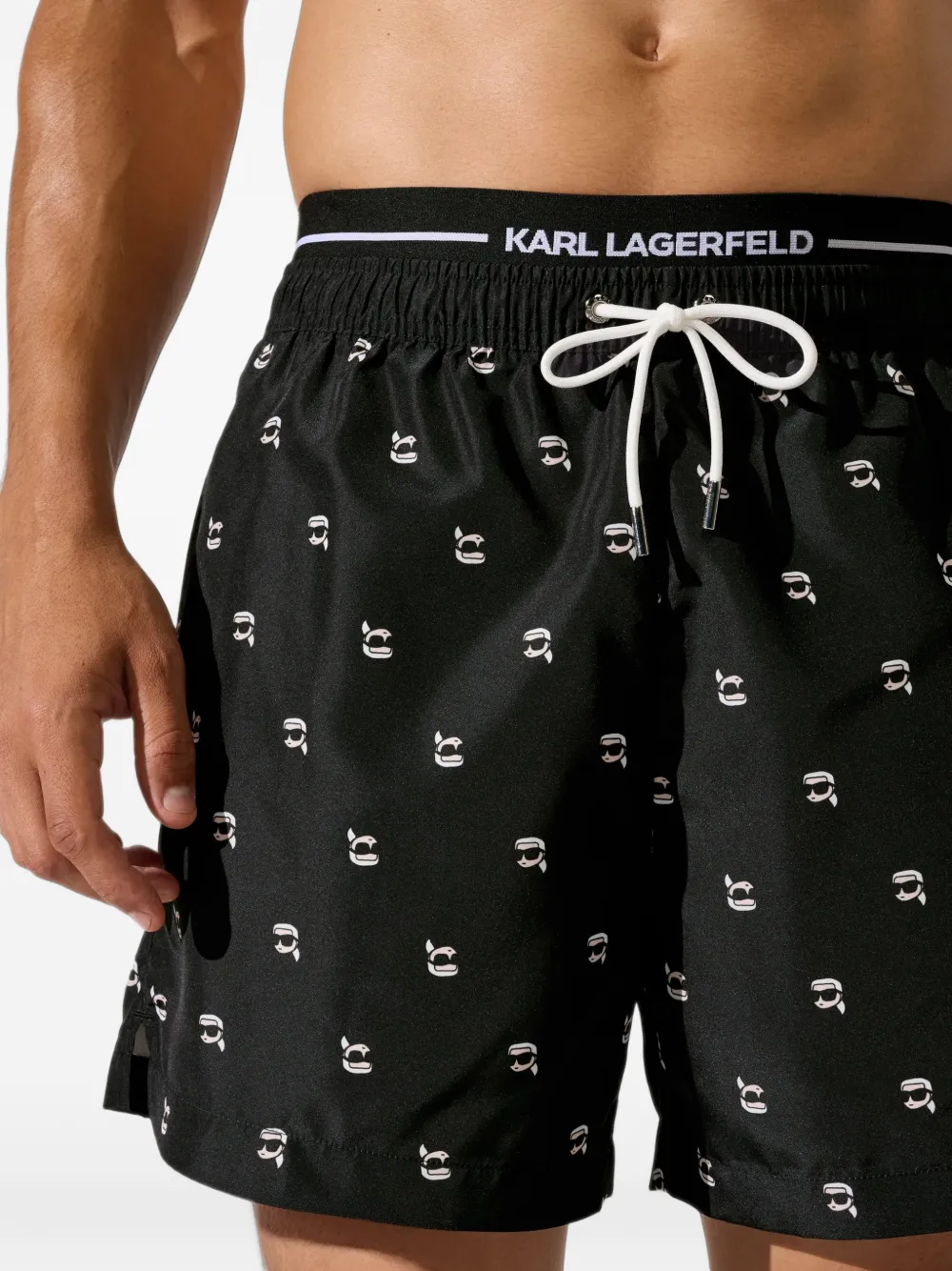 Karl Lagerfeld Ikon short swim shorts Zwart