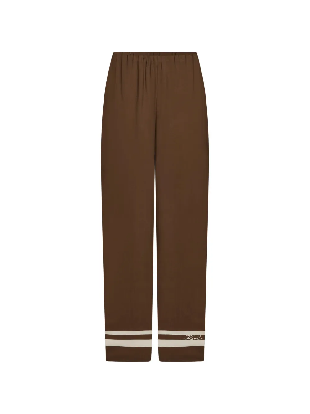 Karl Lagerfeld Signature contrast trim pants Bruin