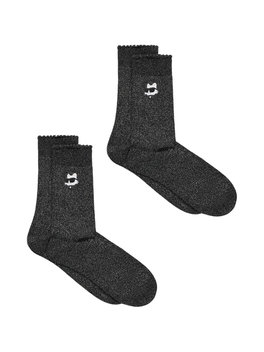 Karl Lagerfeld Calzini Ikon con filo metallizzato (2 pezzi) - Nero