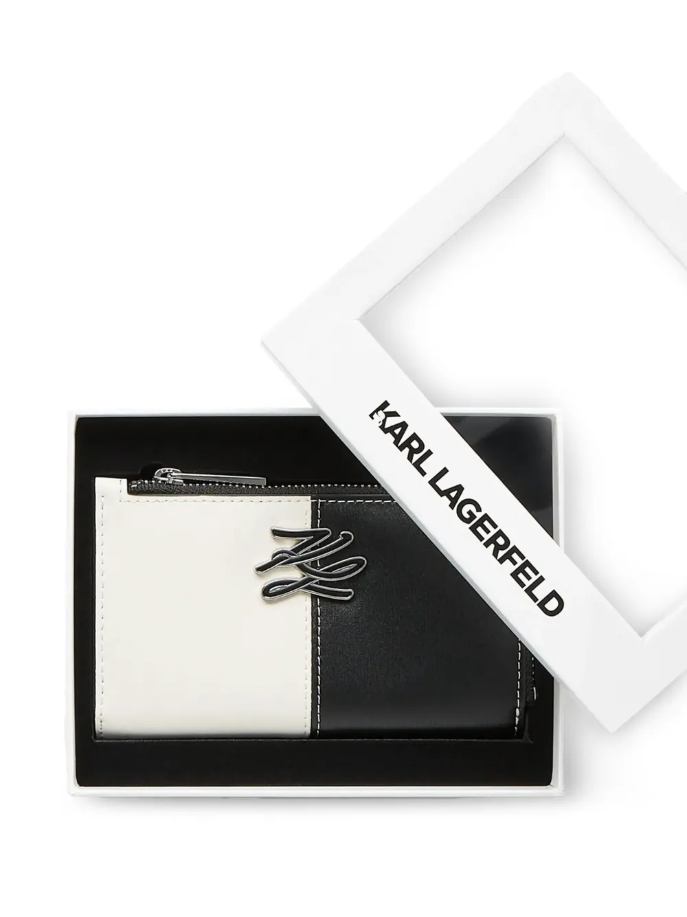 Karl Lagerfeld K Autograph curved bi-fold wallet Zwart