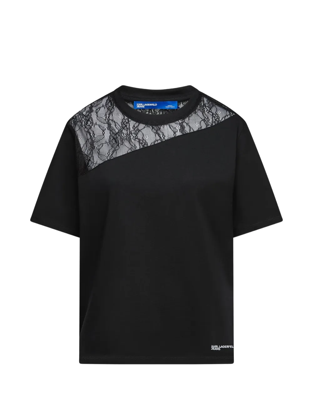 Karl Lagerfeld Jeans lace-panel T-shirt - Nero
