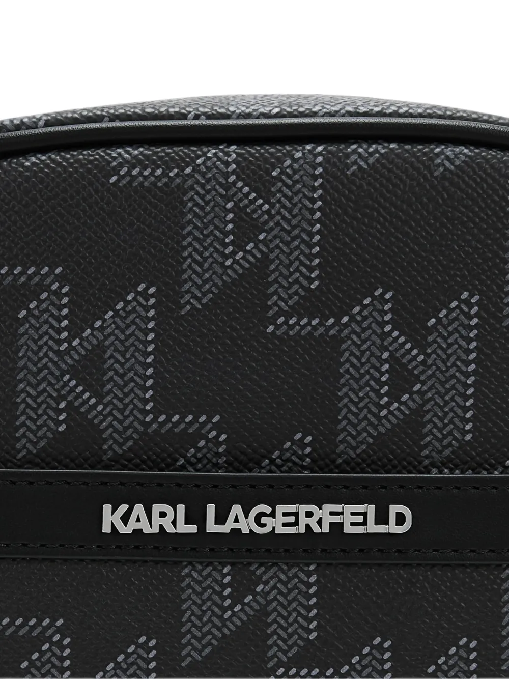 Karl Lagerfeld monogram-canvas crossbody bag Zwart