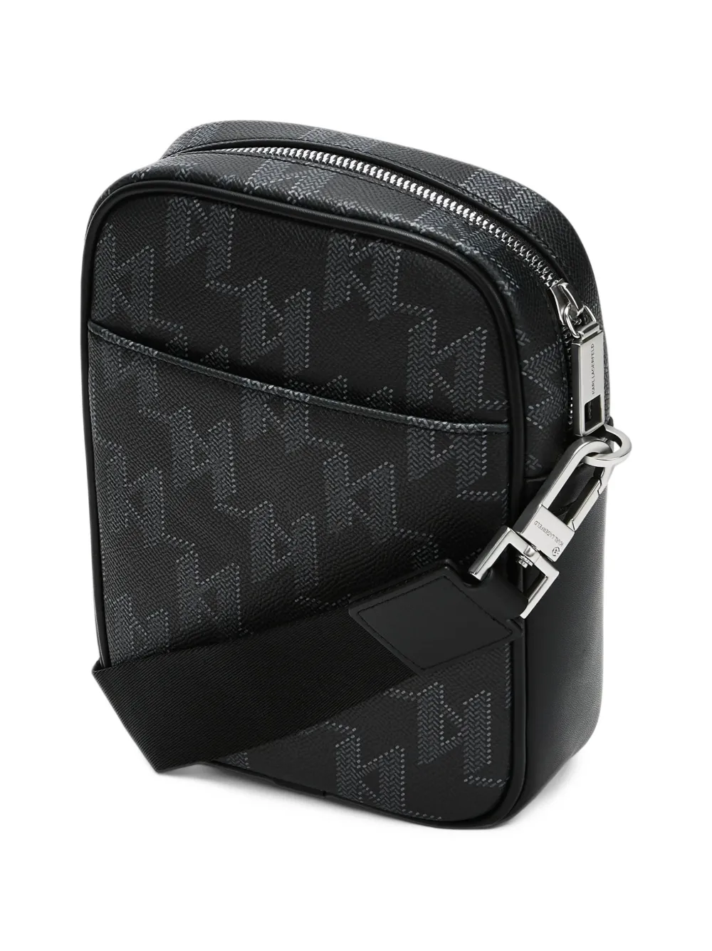 Karl Lagerfeld monogram-canvas crossbody bag Zwart