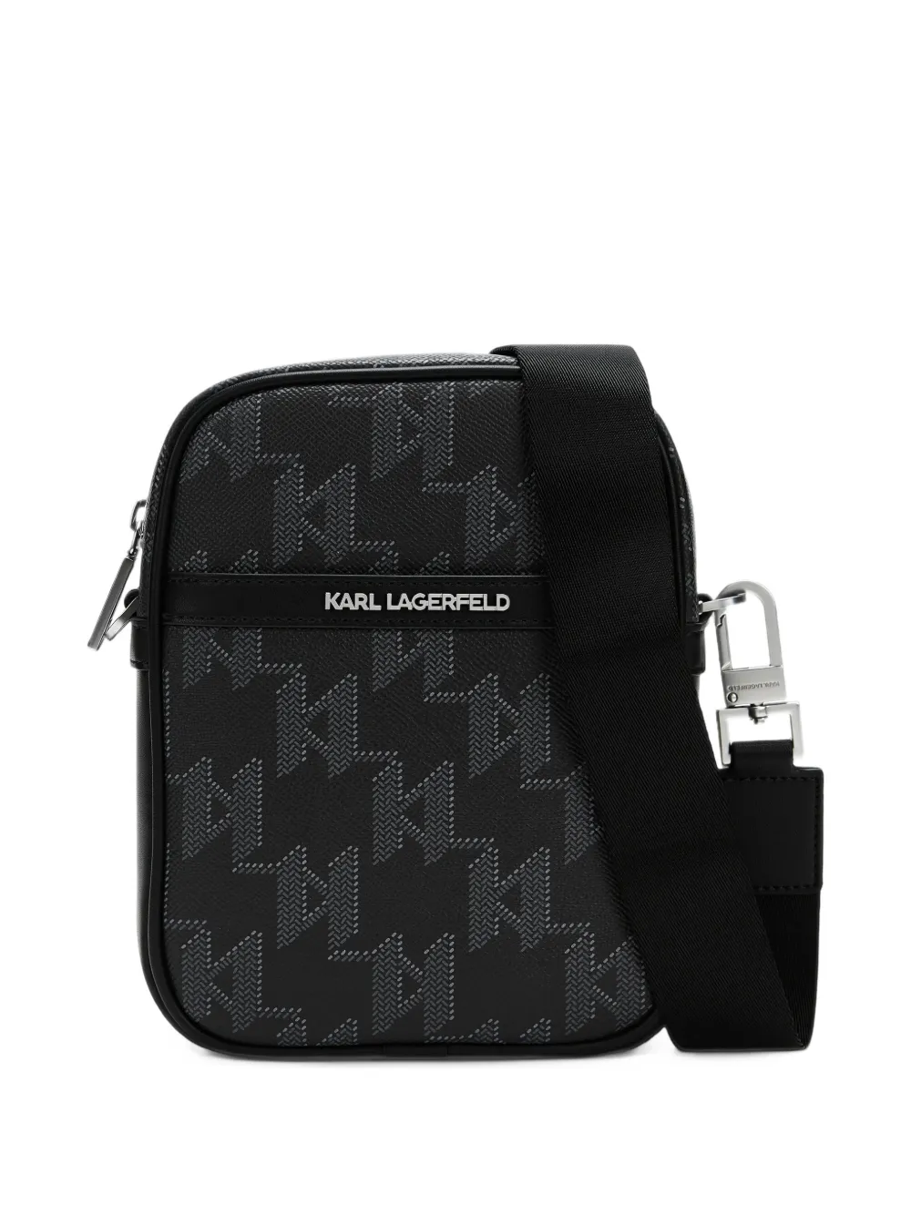 Karl Lagerfeld monogram-canvas crossbody bag Zwart