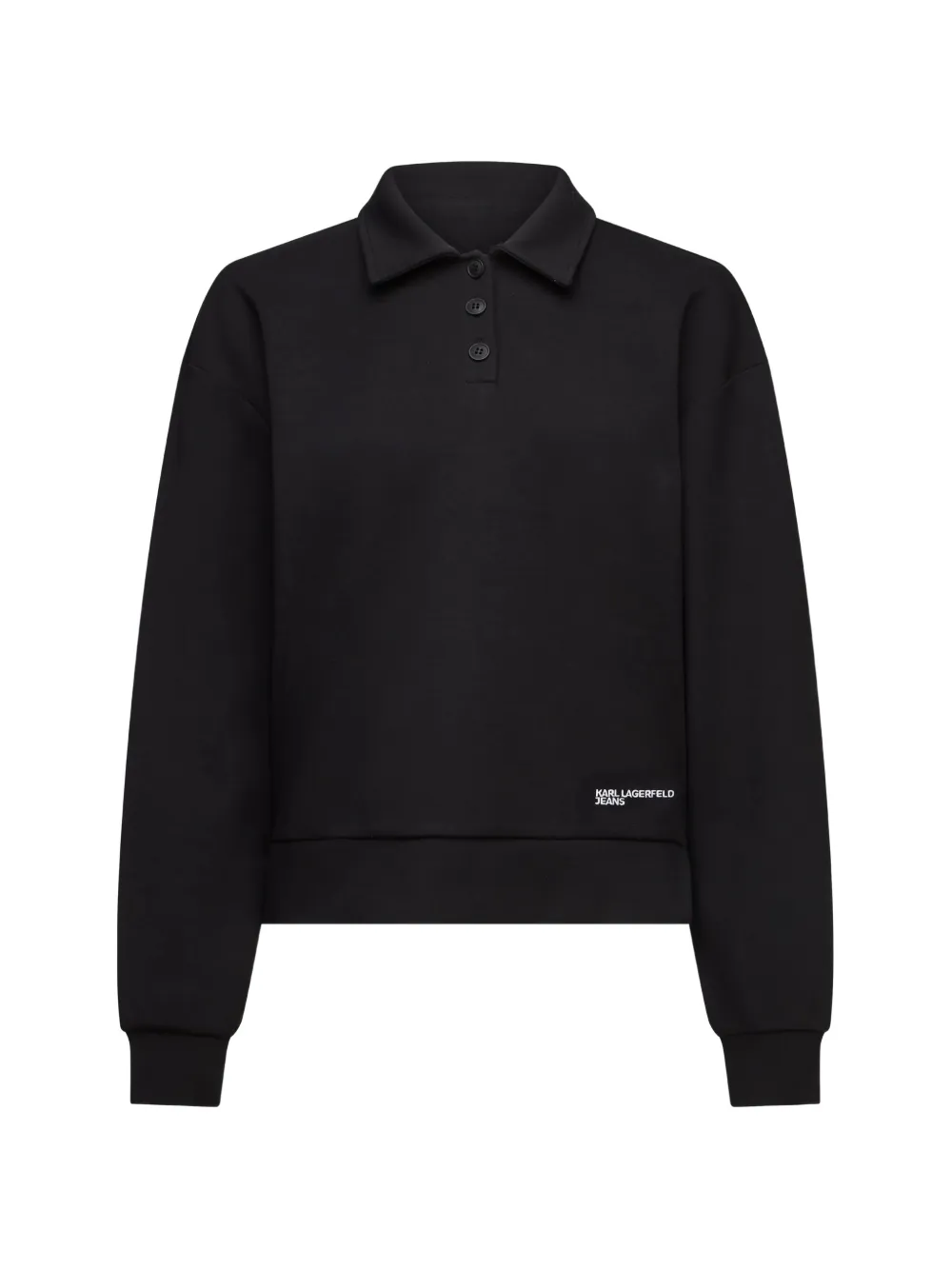 Karl Lagerfeld Jeans logo-print polo sweater - Nero