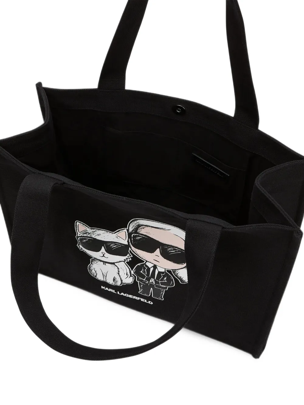 Karl Lagerfeld medium Ikon logo-detail tote bag Zwart