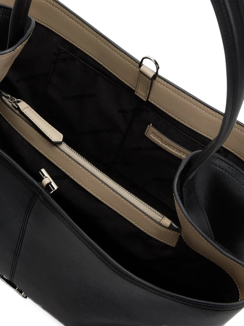 Karl Lagerfeld K Autograph enamel tote bag Zwart