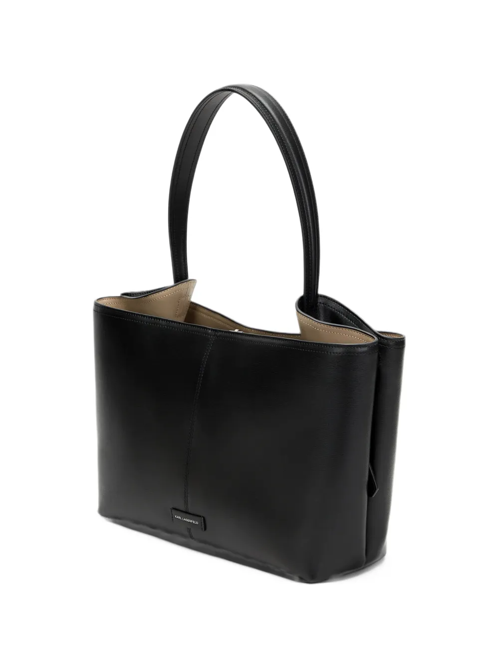 Karl Lagerfeld K Autograph enamel tote bag Zwart