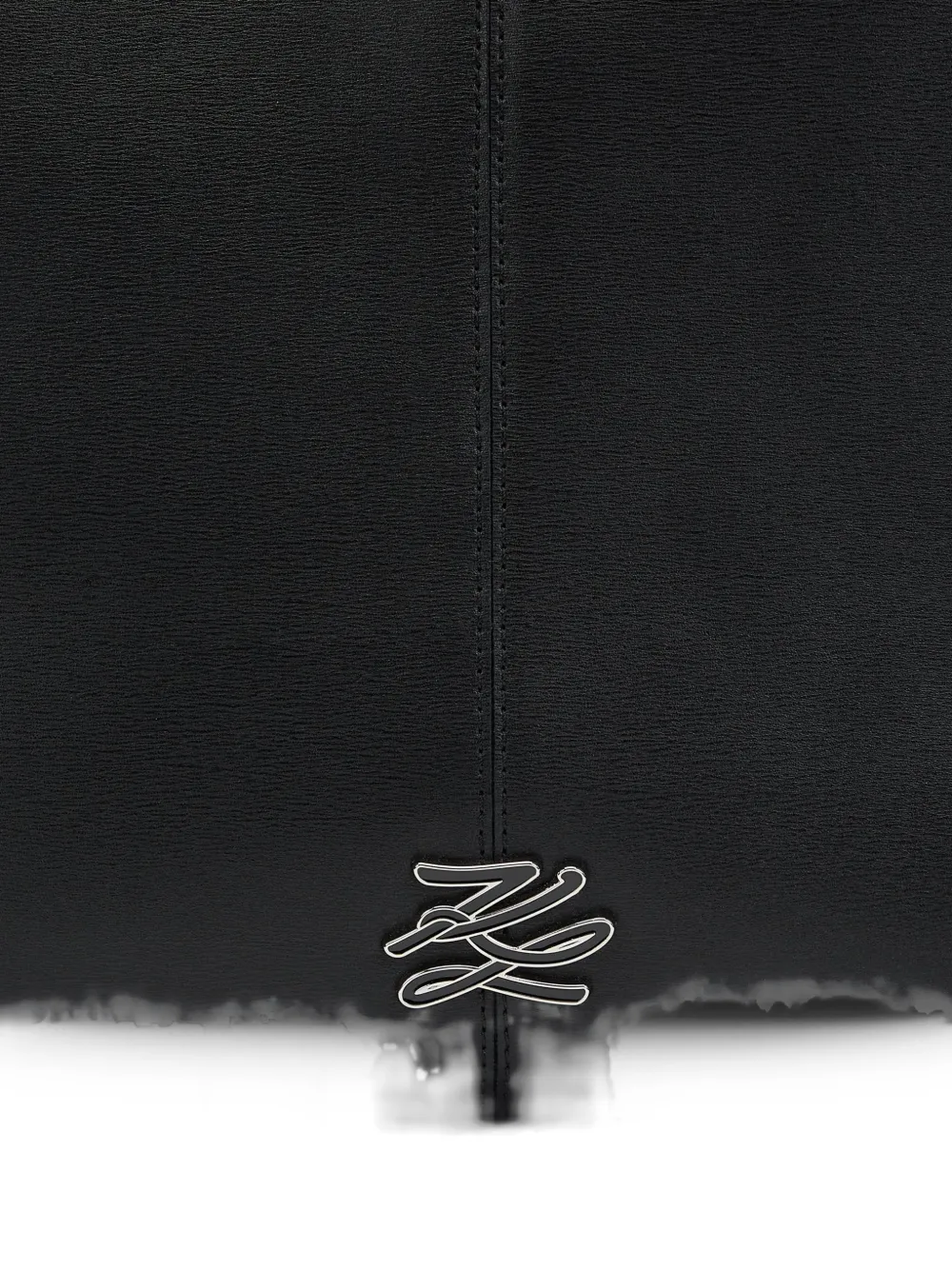 Karl Lagerfeld K Autograph enamel tote bag Zwart