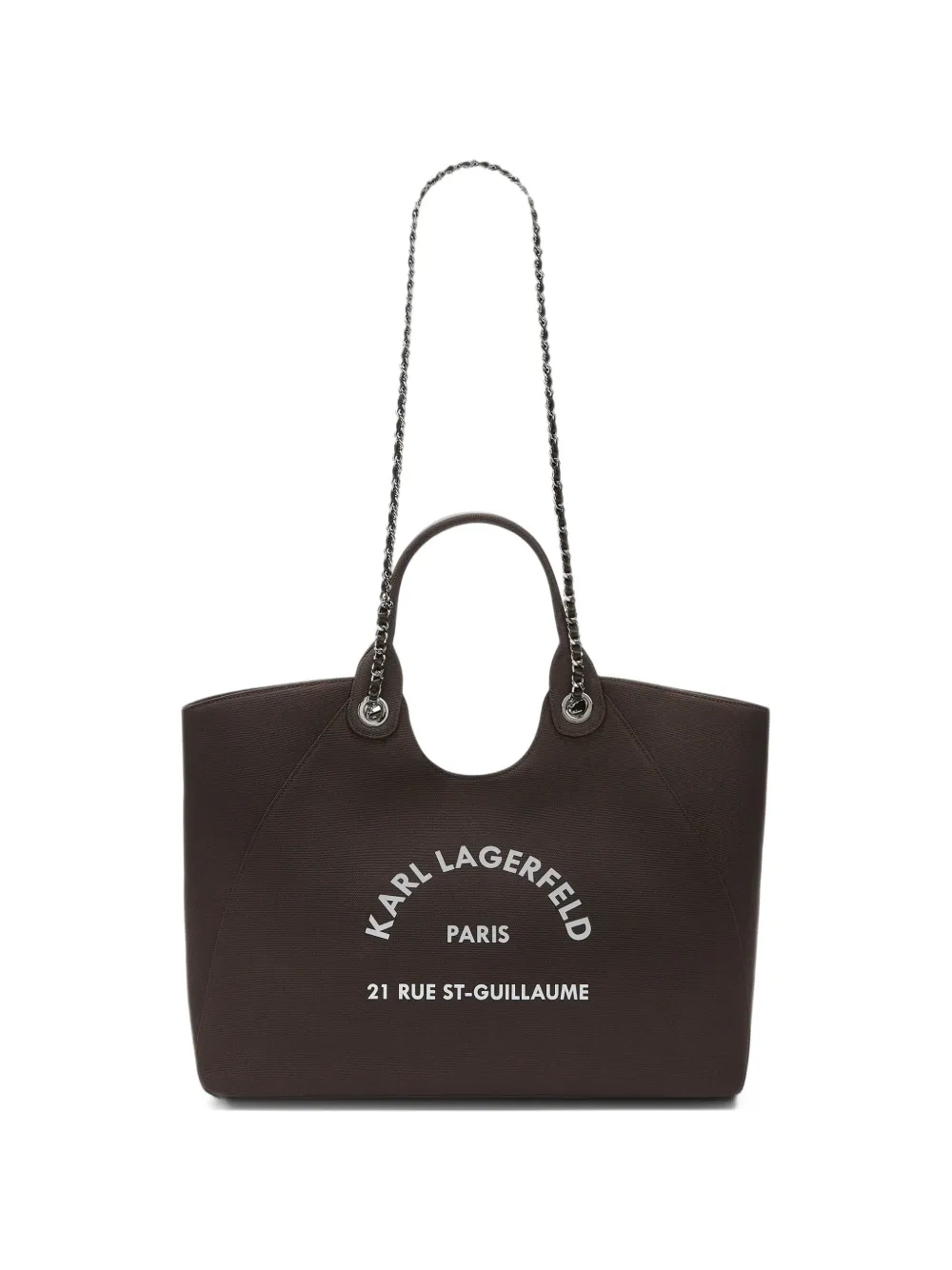 Karl Lagerfeld Rue St-Guillaume chain shooper bag Bruin