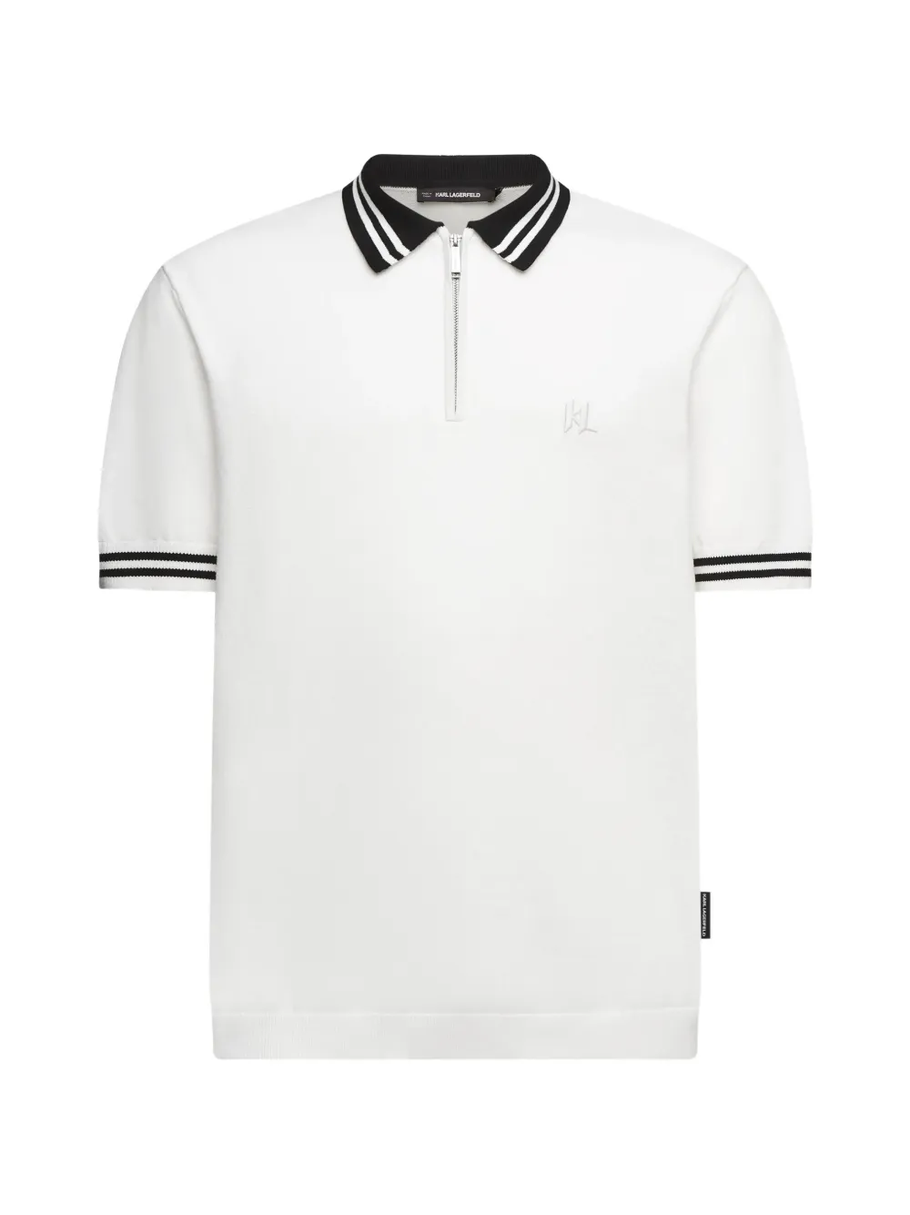 Karl Lagerfeld Karl DNA knitted zip polo shirt Wit
