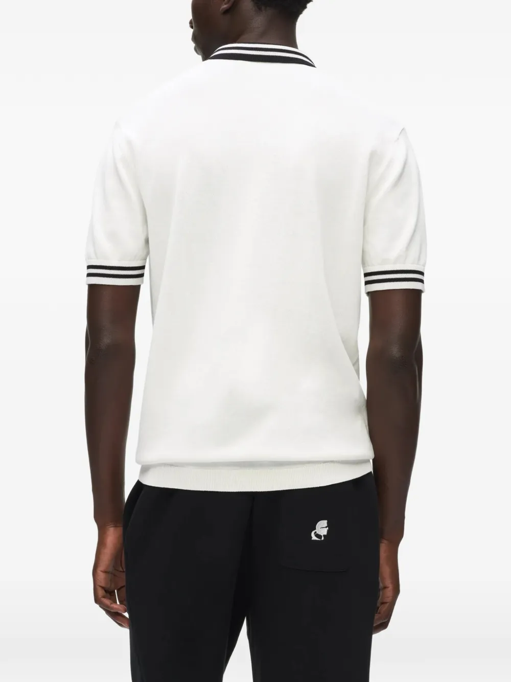Karl Lagerfeld Karl DNA knitted zip polo shirt Wit