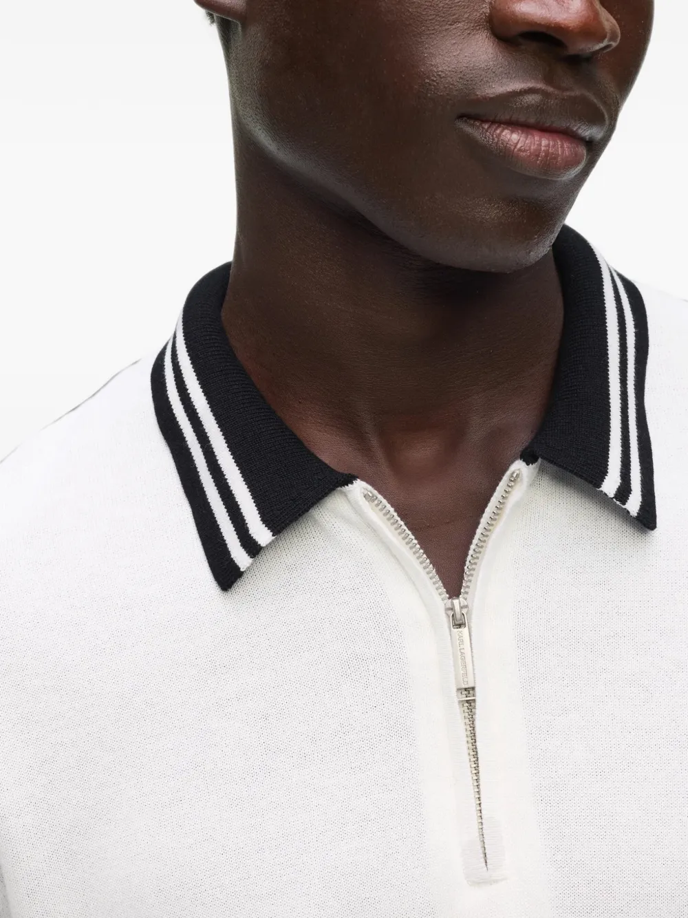 Karl Lagerfeld Karl DNA knitted zip polo shirt Wit