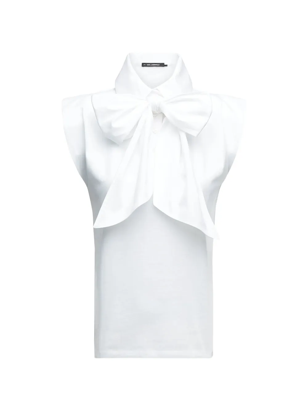 Karl Lagerfeld bow-detail padded-shoulder top Wit