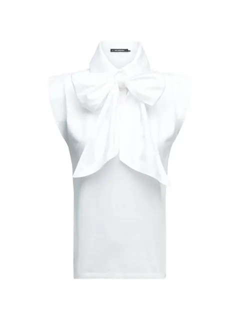 Karl Lagerfeld bow-detail padded-shoulder top