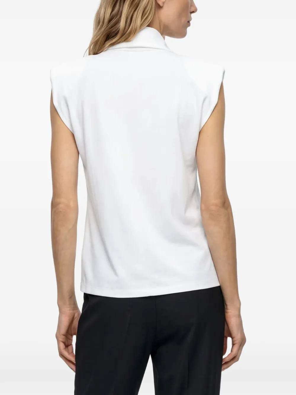 Karl Lagerfeld bow-detail padded-shoulder top Wit