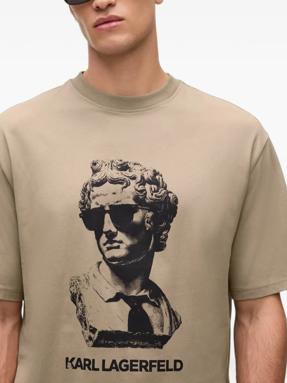 Karl Lagerfeld Rome statue T-shirt Beige