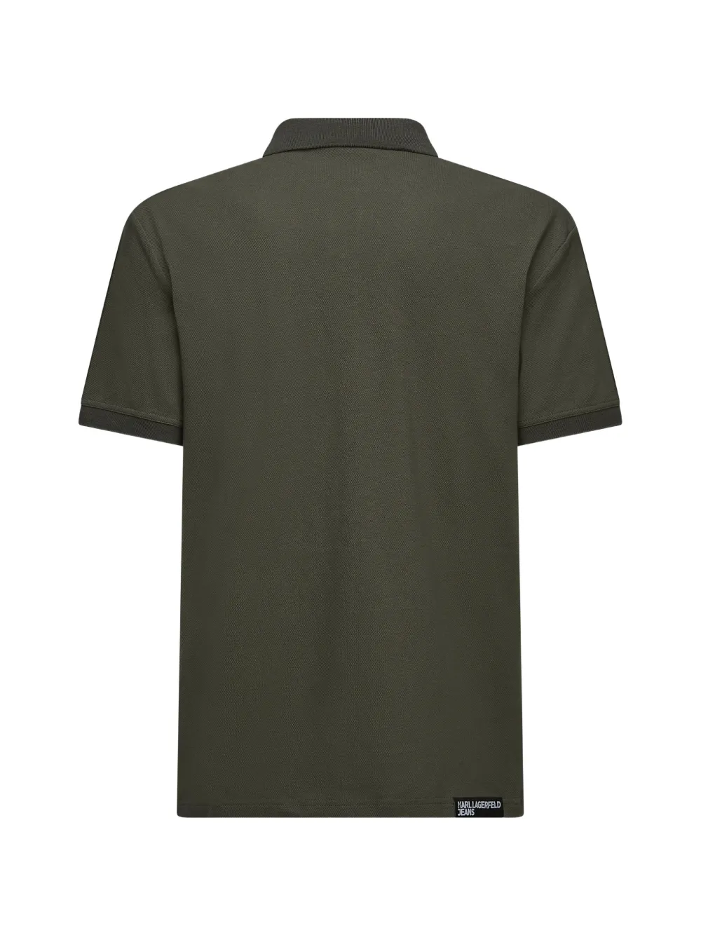 Karl Lagerfeld Jeans logo-embroidered piqué polo shirt Groen