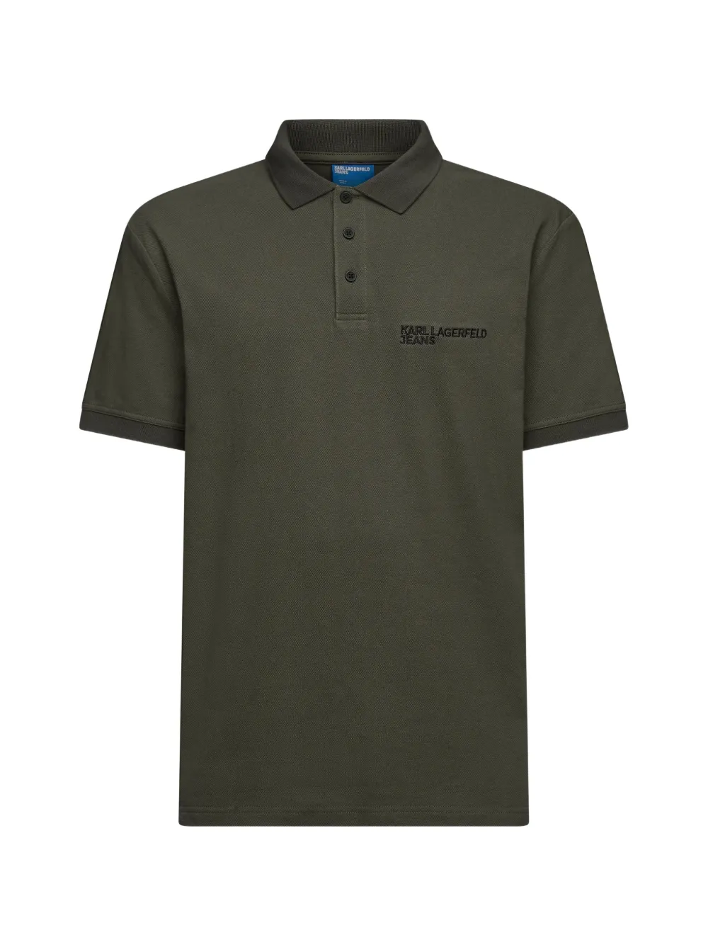 Karl Lagerfeld Jeans logo-embroidered piqué polo shirt Groen