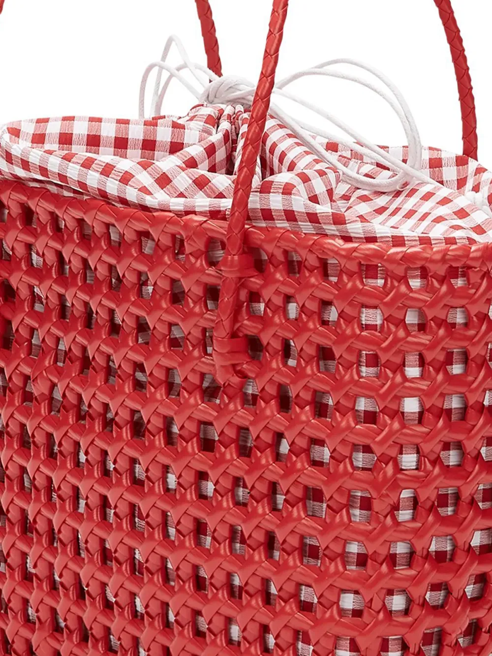 Karl Lagerfeld Ikon gingham basket bag Rood