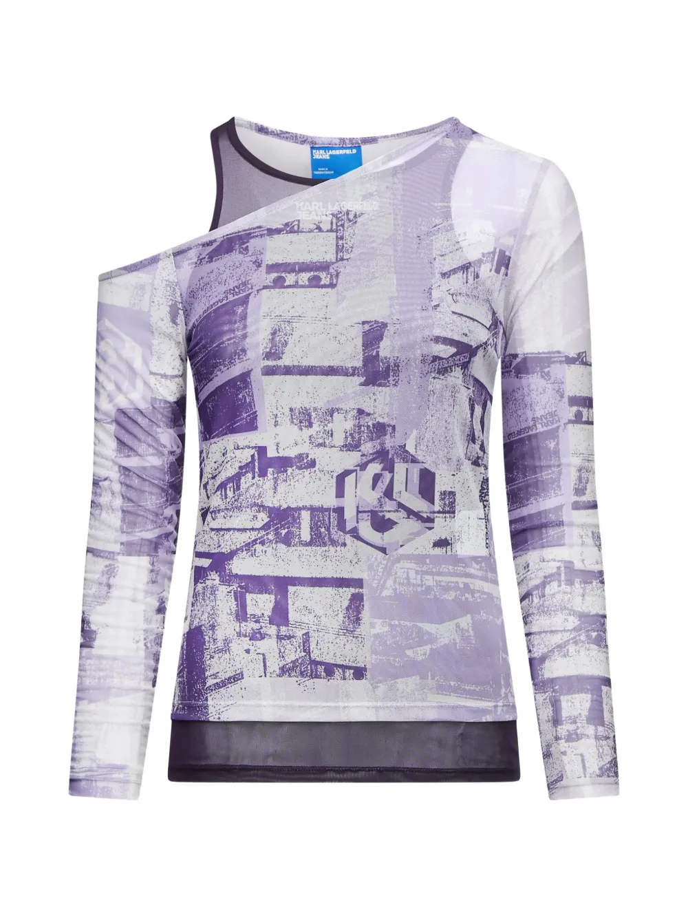 Karl Lagerfeld Jeans cityscape-print mesh top - Viola