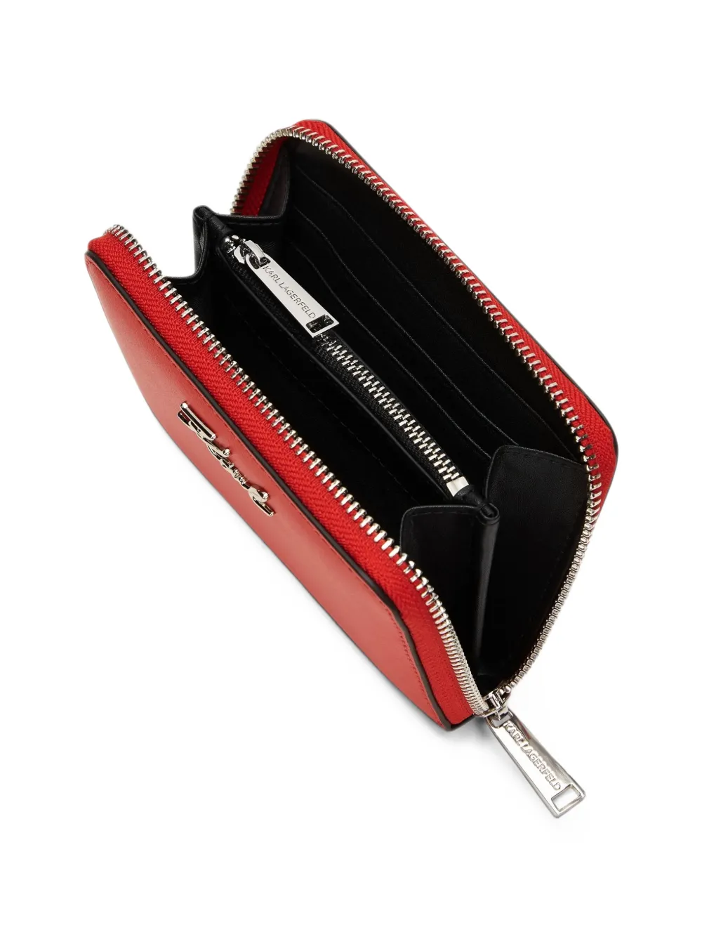 Karl Lagerfeld medium K Signature leather wallet Rood