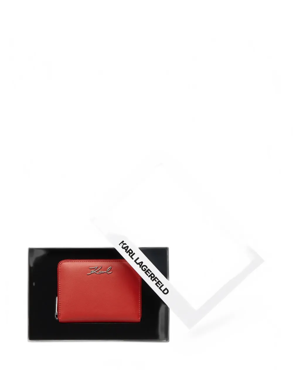 Karl Lagerfeld medium K Signature leather wallet Rood