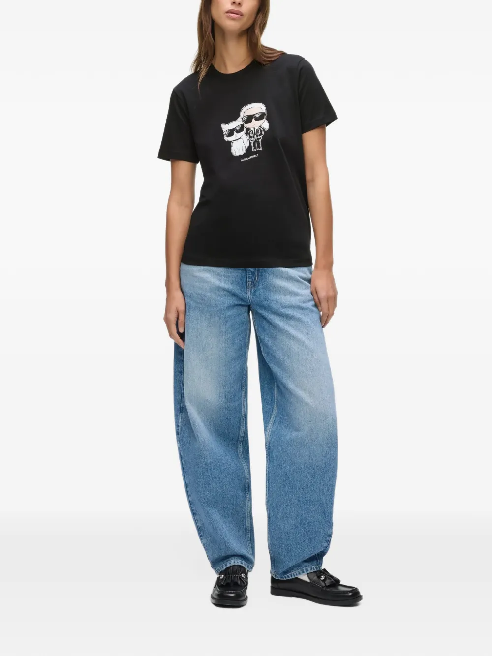 Karl Lagerfeld Ikon Karl Choupette T-shirt Zwart