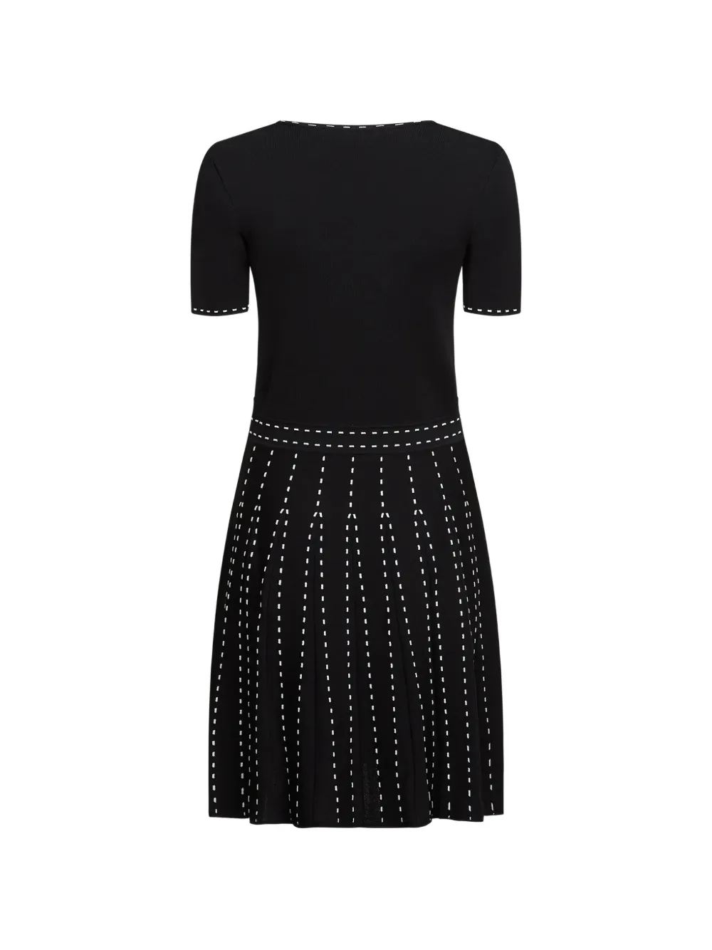 Karl Lagerfeld contrast-stitch pleated mini dress Zwart