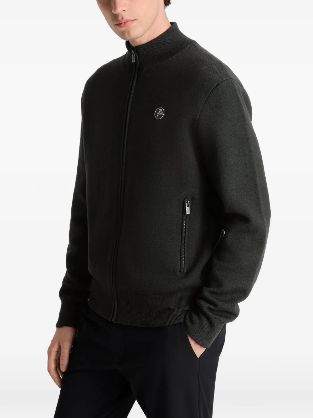 Fusalp zip-up logo-patch jacket Zwart